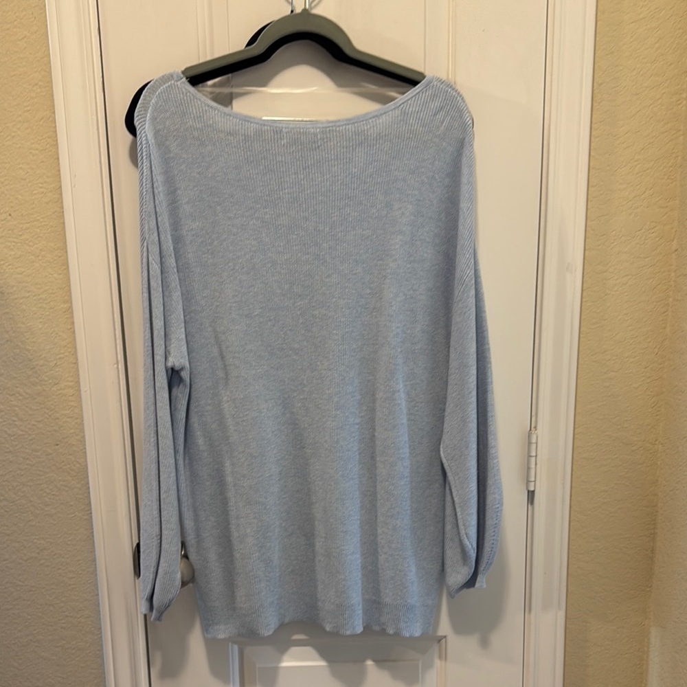Light Blue Women's Sweater - Picture 3 of 3